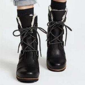 women’s sorel leather wedge boots